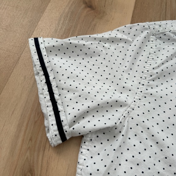 Alexander Julian White Short Sleeve Button Up Shirt Black Polka Dots L - Picture 6 of 15